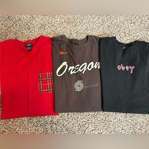 Men Nike, forever 21 and Obey t-shirts bundle, Size M #skater #tees